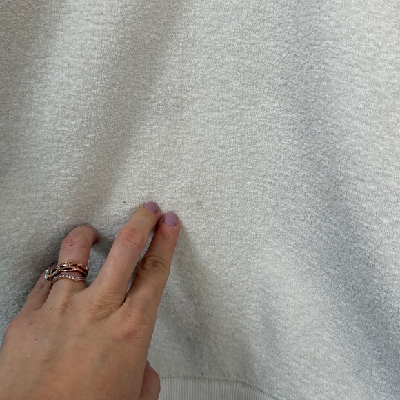 Universal Thread Crewneck Henley Sweater Fuzzy Cream size Medium - Picture 3 of 11